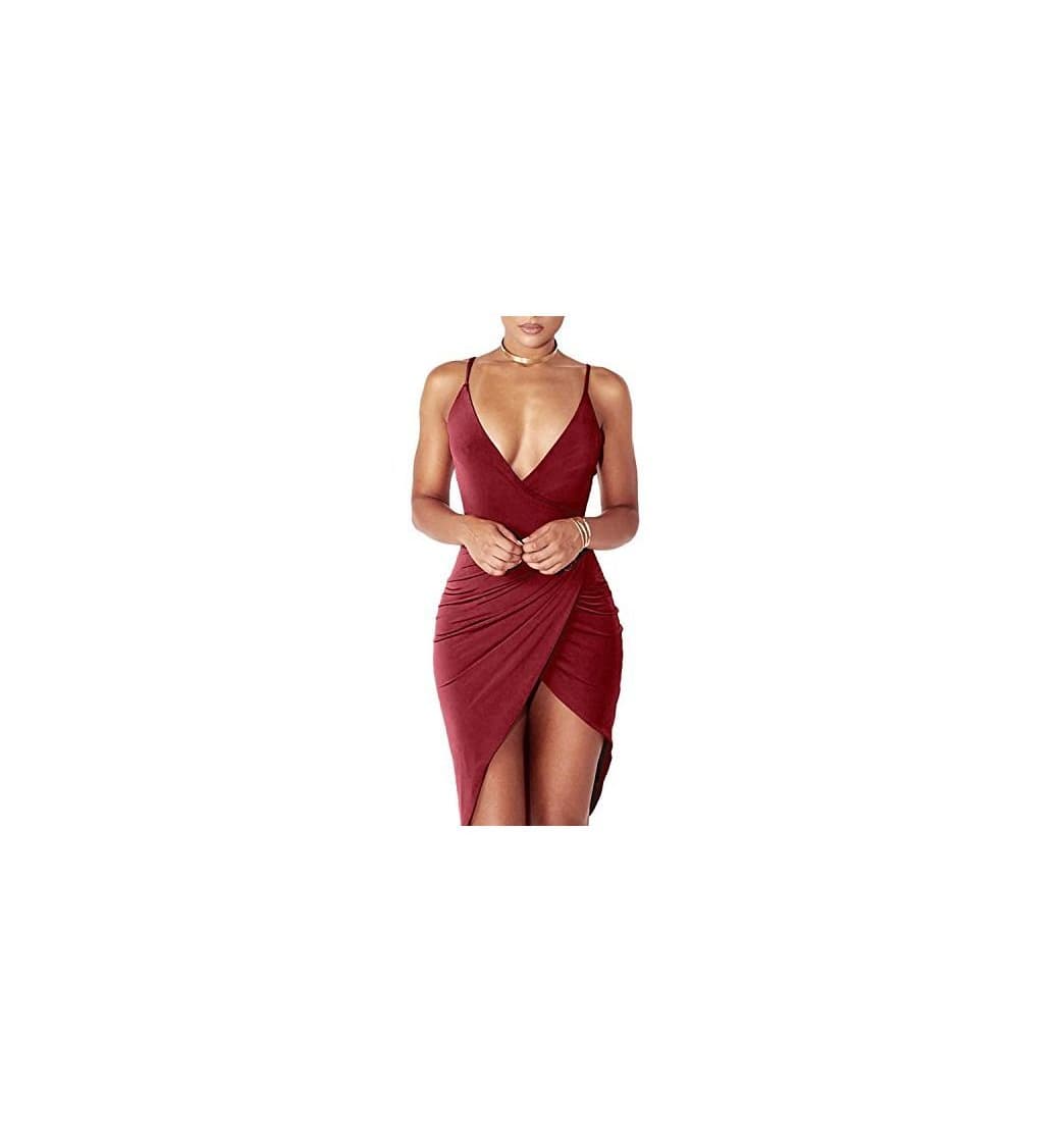 Producto DRESHOW Women's Sexy Deep V Neck Sleeveless Spaghetti Strap Bodycon Wrap Dress