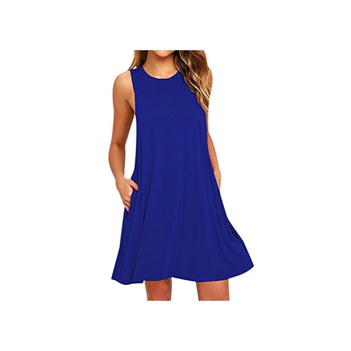 Producto ISSHE Vestidos Mujer Vestido Cortos Diarios Verano Casuales Informales Vestidos Camiseros Sin