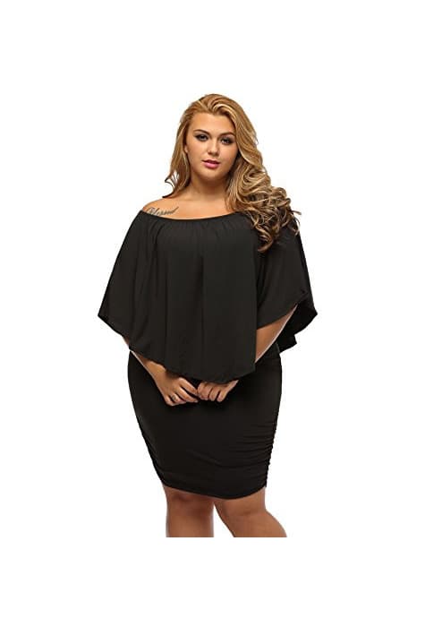 Producto La Vogue Vestido Corto con Volantes para Mujer Cóctel Múltiples Formas Negro