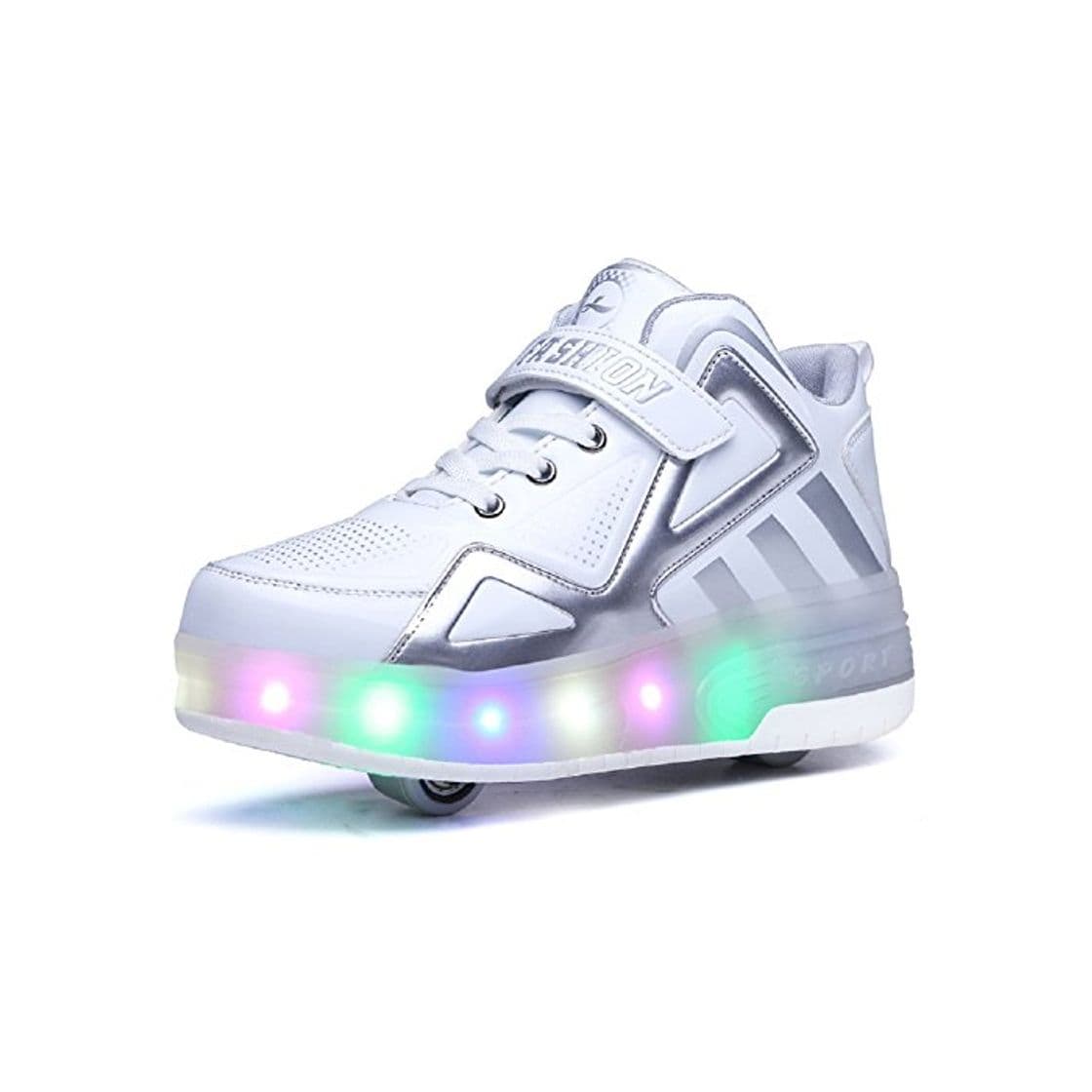 Moda Unisex Niños LED Zapatos de Skate con Ruedas,LED Luminosas Flash Zapatillas de