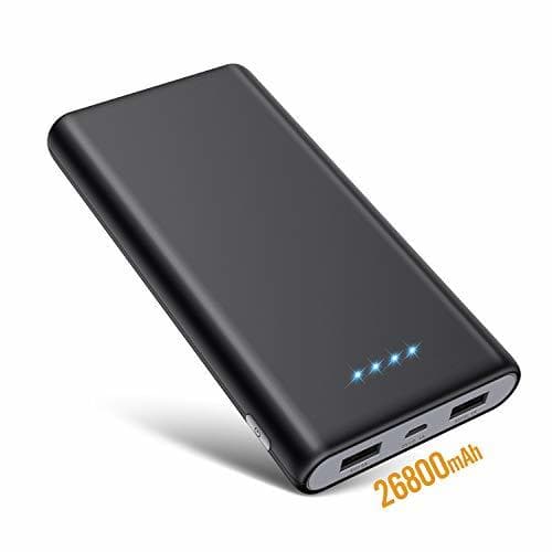 Electrónica SWEYE Batería Externa 26800mAH Carga Rápida de Power Bank 2 USB Cargar