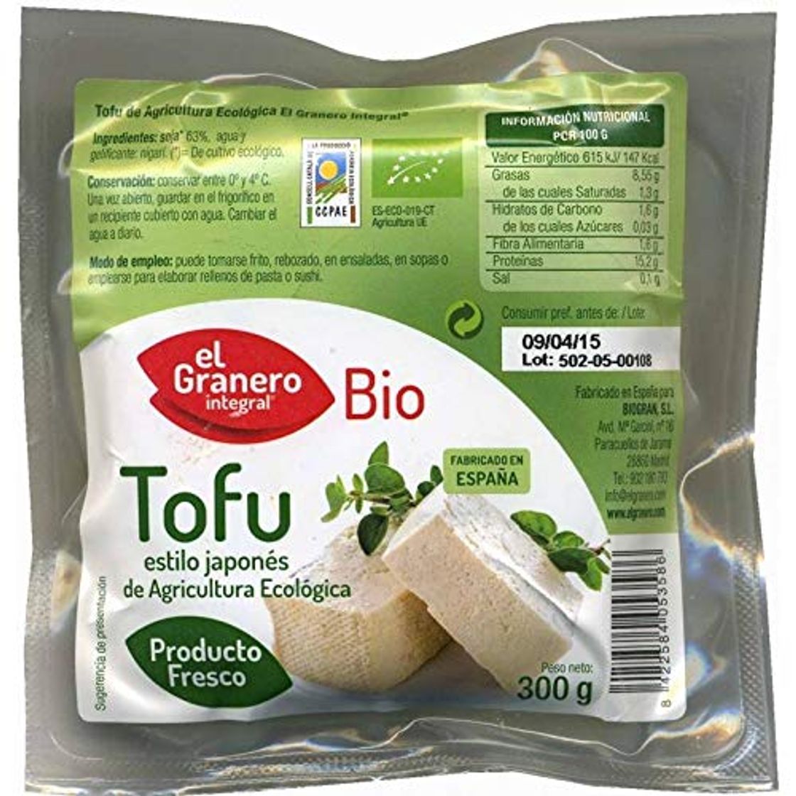 Belleza Biogran Fresco Tofu Estilo JaponS 1 Kg Bio Granero 1 Unidad 1000