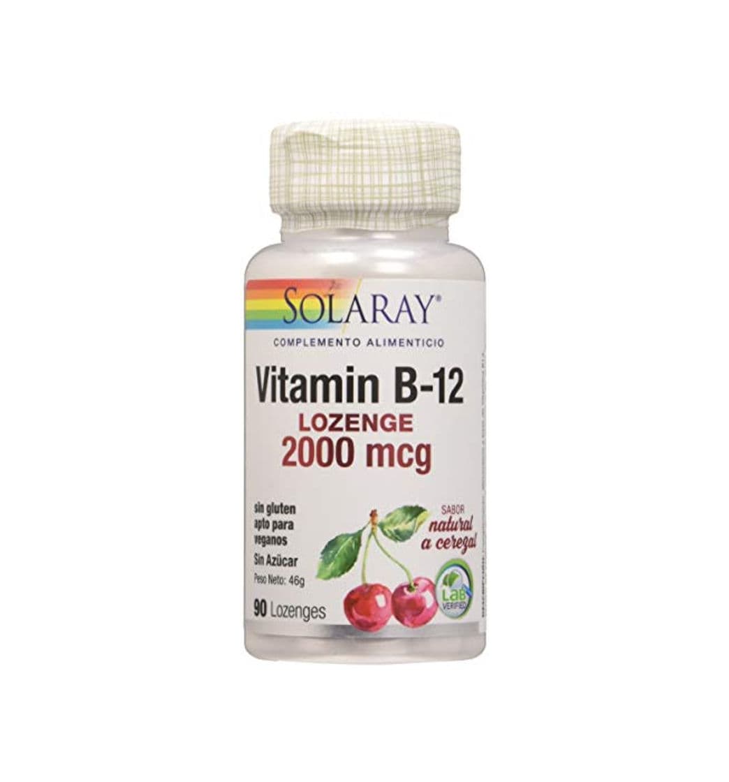 Belleza Solaray – Vitamina B12 sublingual 2000 mcg con sabor cereza