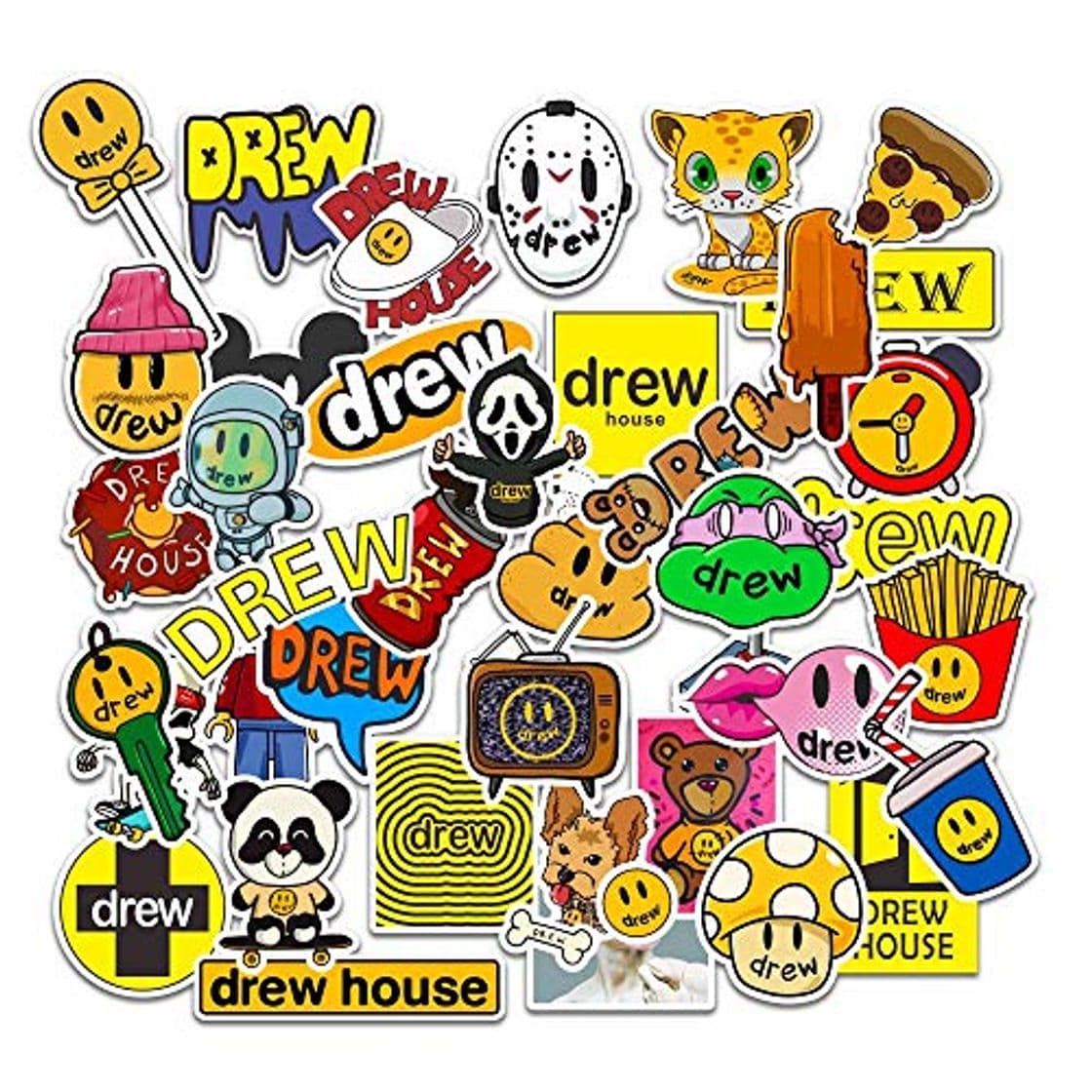 Product Ligoi 80 Piezas Cantante Justin Bieber Drew House Paquete De Pegatinas para Pc Maleta PortáTil Motocicleta Estilo Cool Cartoon Pegatinas