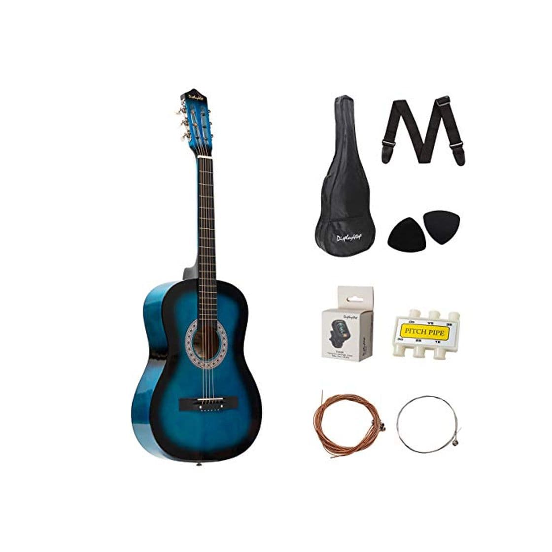 Product Dawoo Guitarra Acústica De 38 Pulgadas, Conjunto De Guitarra Para Amantes De