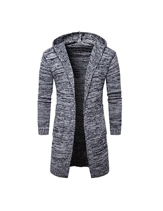 Producto Pinkpum Cardigan Abrigo Manga Larga Casual Suéteres para Hombres Cuello de Solapa