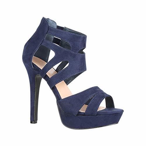 Producto Elara Zapato de Tacón Alto Abierto Stilettos Chunkyrayan LL85 Navy-36