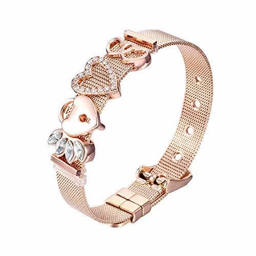 Producto Heideman Pulseras Mujer de Acero Inoxidable Color Oro Rosa joyería con Swarovski