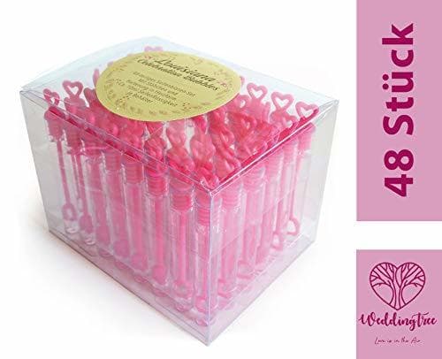 Producto WeddingTree 48 Pompas de Jabon Boda Rosa - Pomperos Boda - con