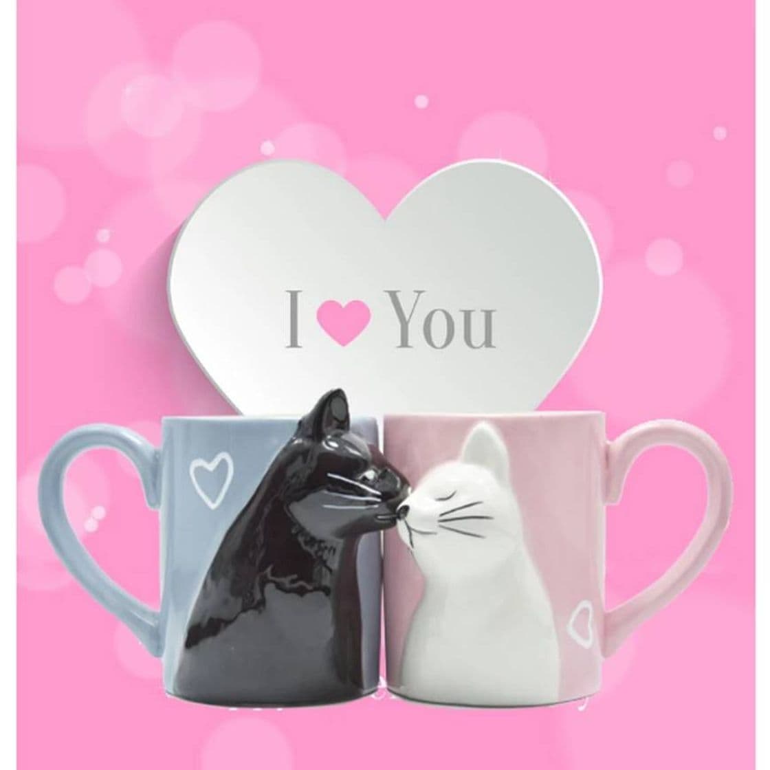 Fashion Tazas beso gatos