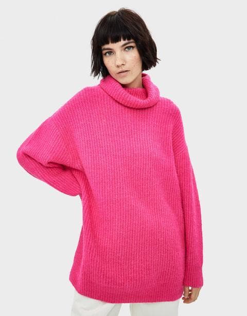 Producto Jersey oversize con cuello vuelto- Bershka