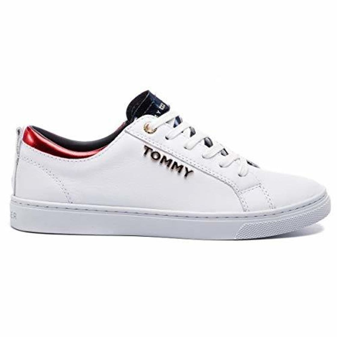 Moda Tommy Hilfiger Women's Tommy City Leather Lace Up Sneaker White-White-7 Size 7