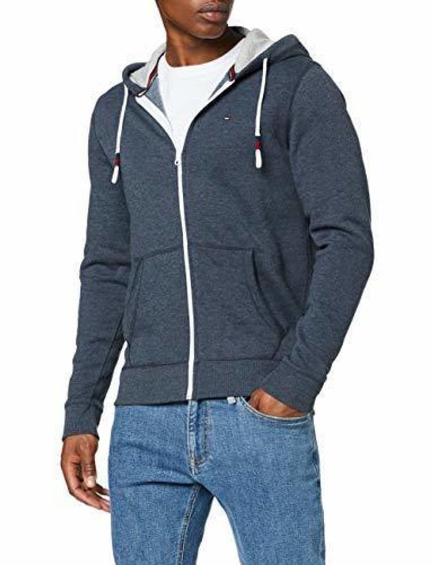 Fashion Tommy Hilfiger Hoody LS HWK Sudadera con Capucha y Cremallera, Gris