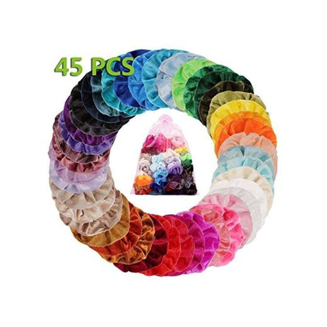 Belleza 45 Colores Velvet Elástico Hair Scrunchies