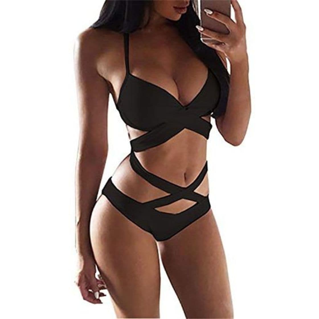 Producto UPhitnis Bikinis Mujer Trajes de Baño Traje de Baño de Playa Sexy Beach Bikini Set Color Sólido