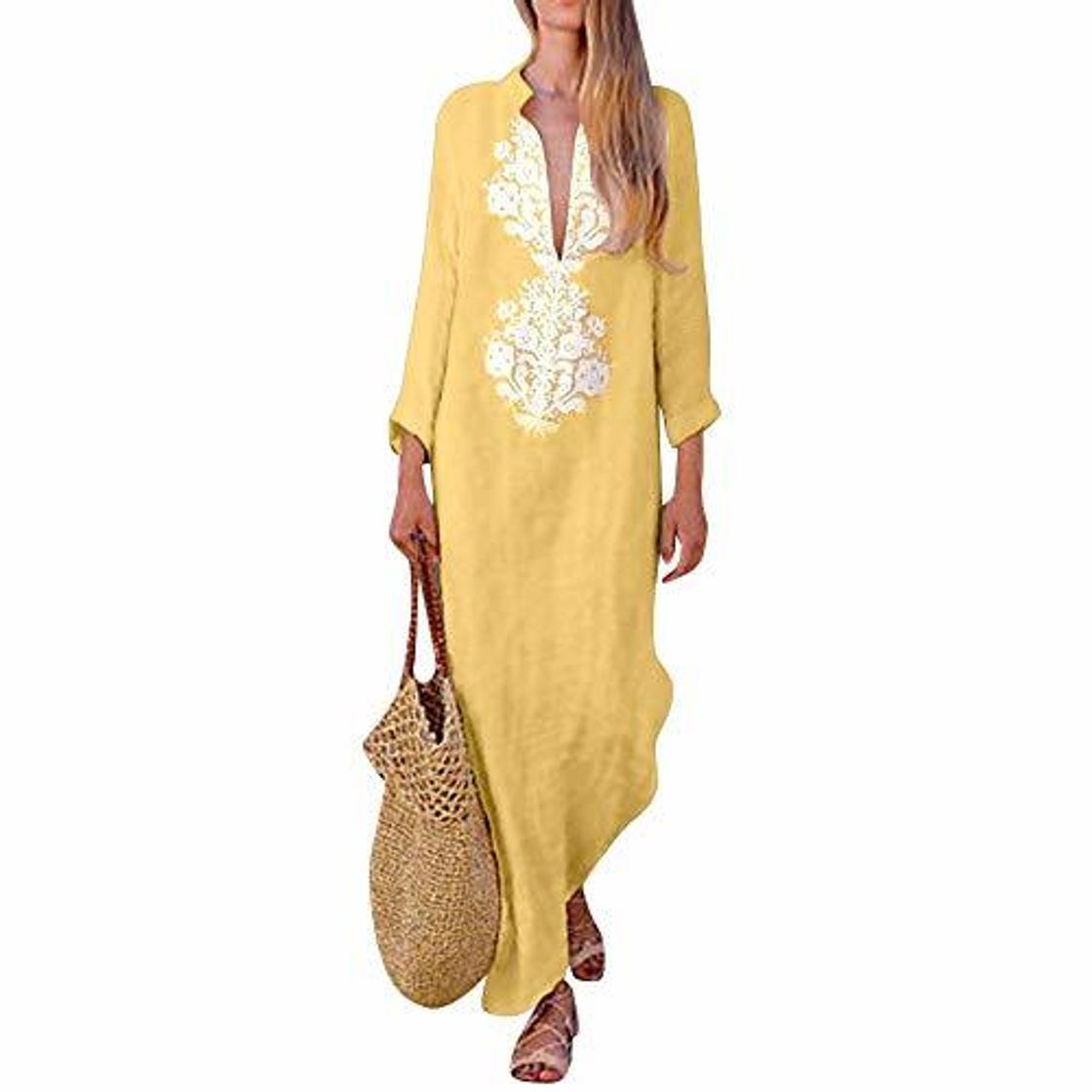 Product Vestido ZODOF vestido largo Bohemian estilo ropa de playa Otoño estampado largo