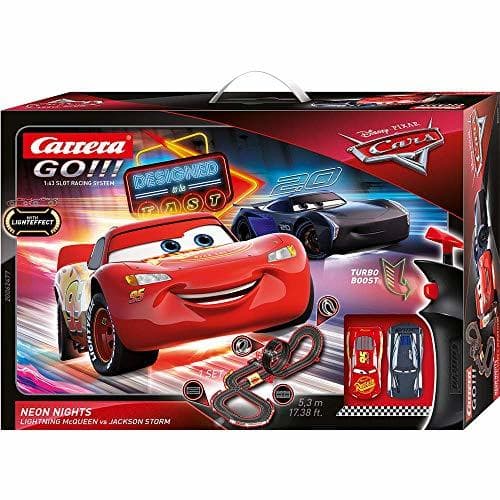 Producto Carrera- Disney: Pixar Cars-Neon Nights Juego con Coches, Multicolor