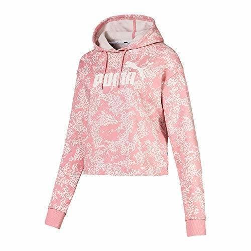 Moda PUMA Sudadera Elevated Essentials Logo Cropped AOP Rosa Mujer