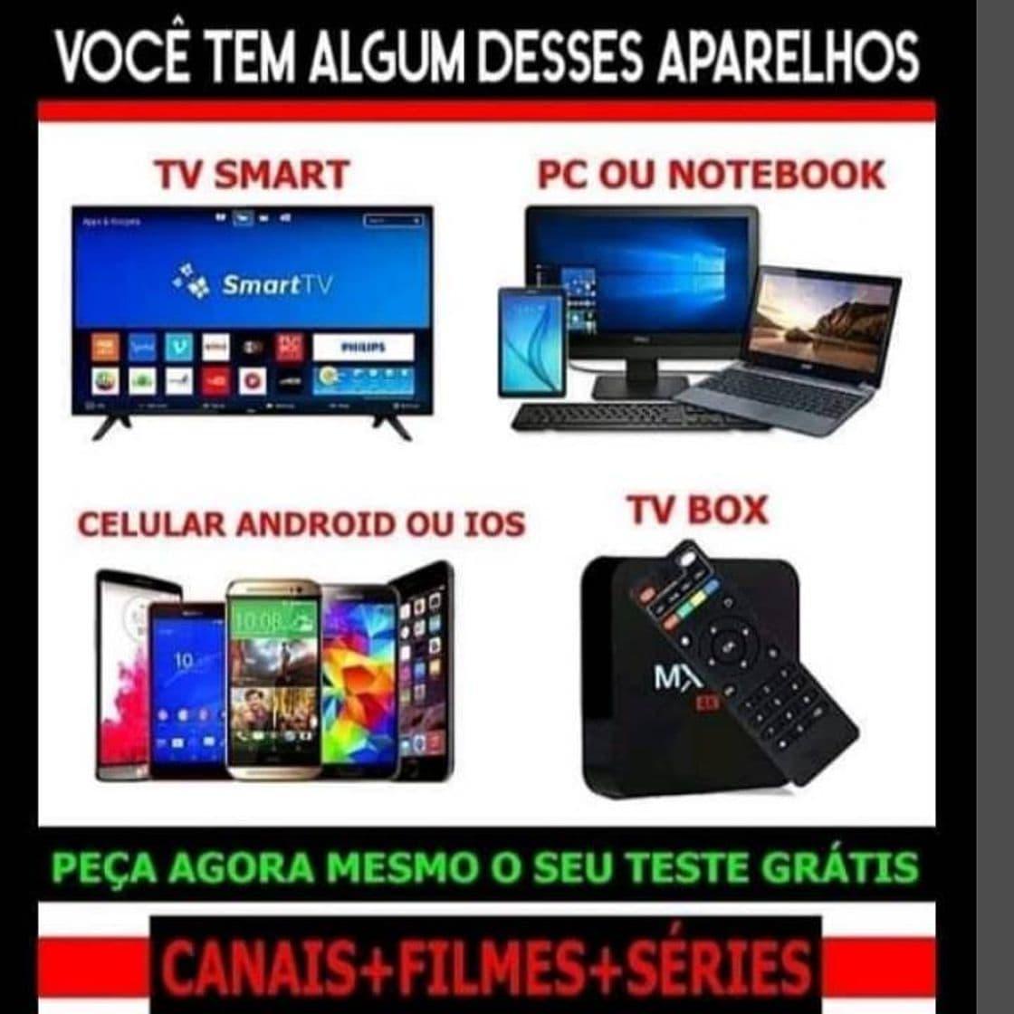 Película Canais de TV, filmes, séries 