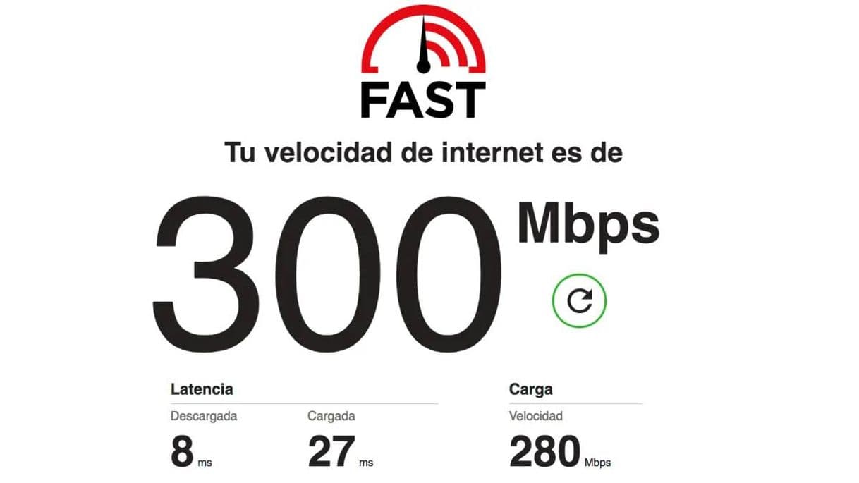 Moda Fast.com: Prueba de velocidad de Internet