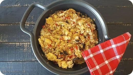 Moda quinoa con pollo y verduras