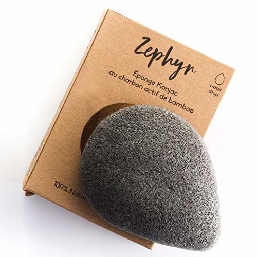 Beauty Esponja Konjac Zephyr® para la cara con carbón activo de Bambú