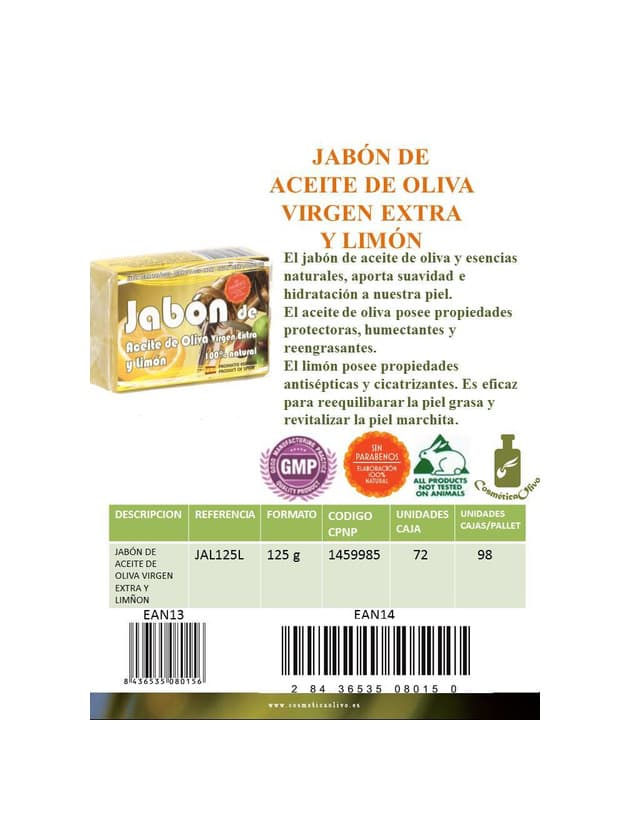 Producto Jabón 100% natural