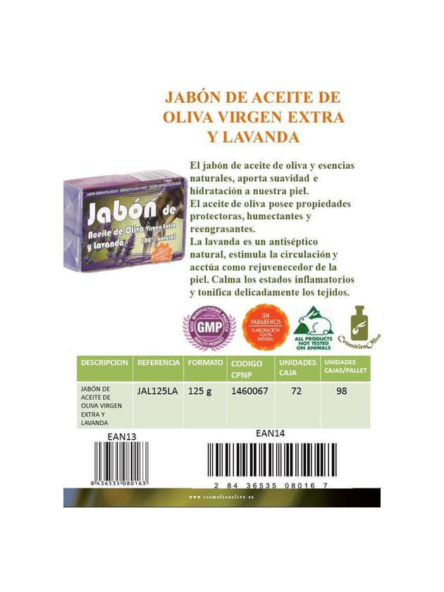 Producto Jabón 100% natural