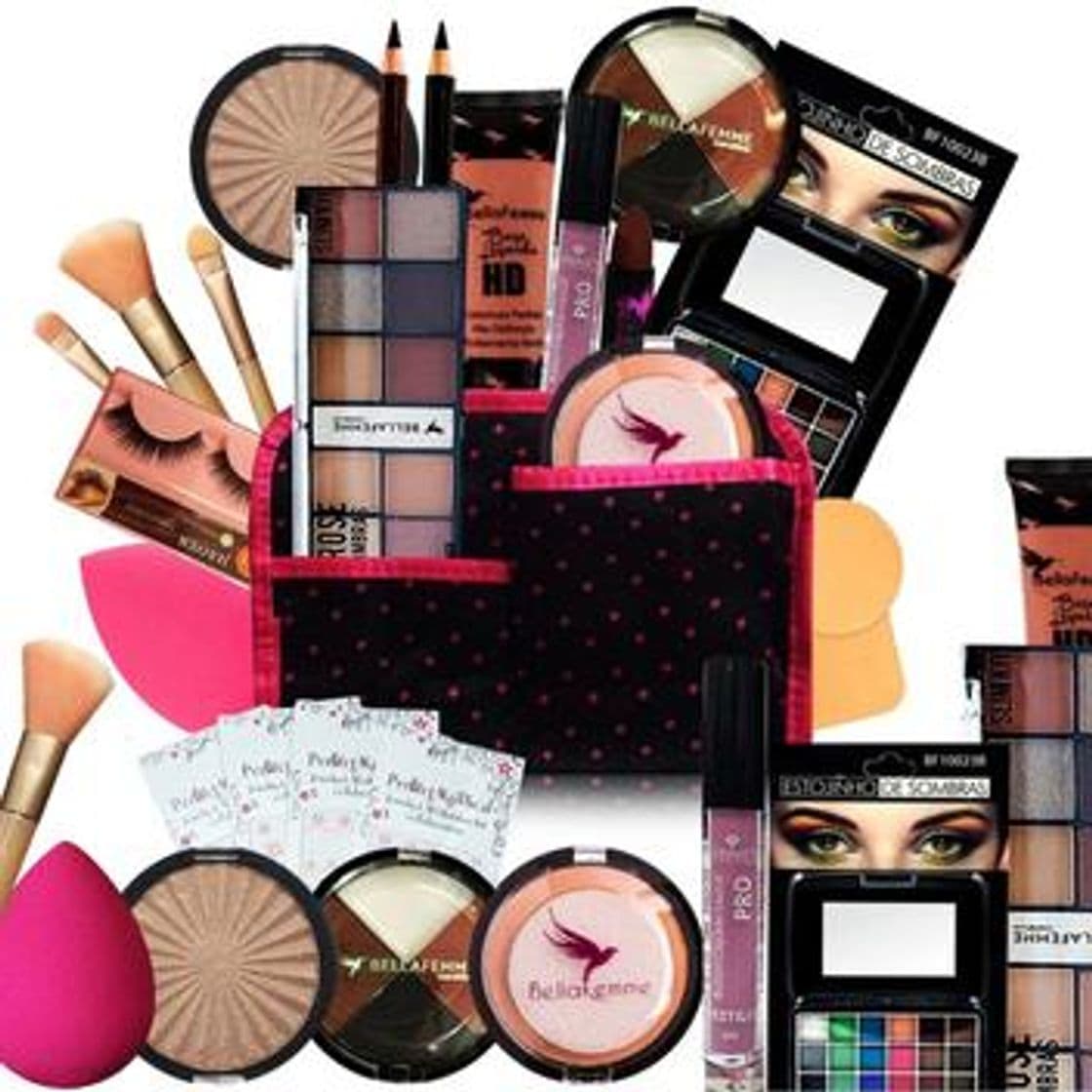 Fashion Kit Maquiagem Pincel Completo Bella Femme