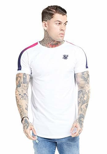 Product Sik Silk S/S Inset Cuff Fade Panel Tech tee – White &