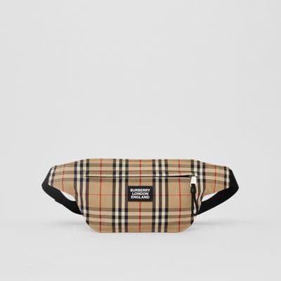 Fashion Logo Appliqué Vintage Check Brummell Bum Bag in Archive Beige ...