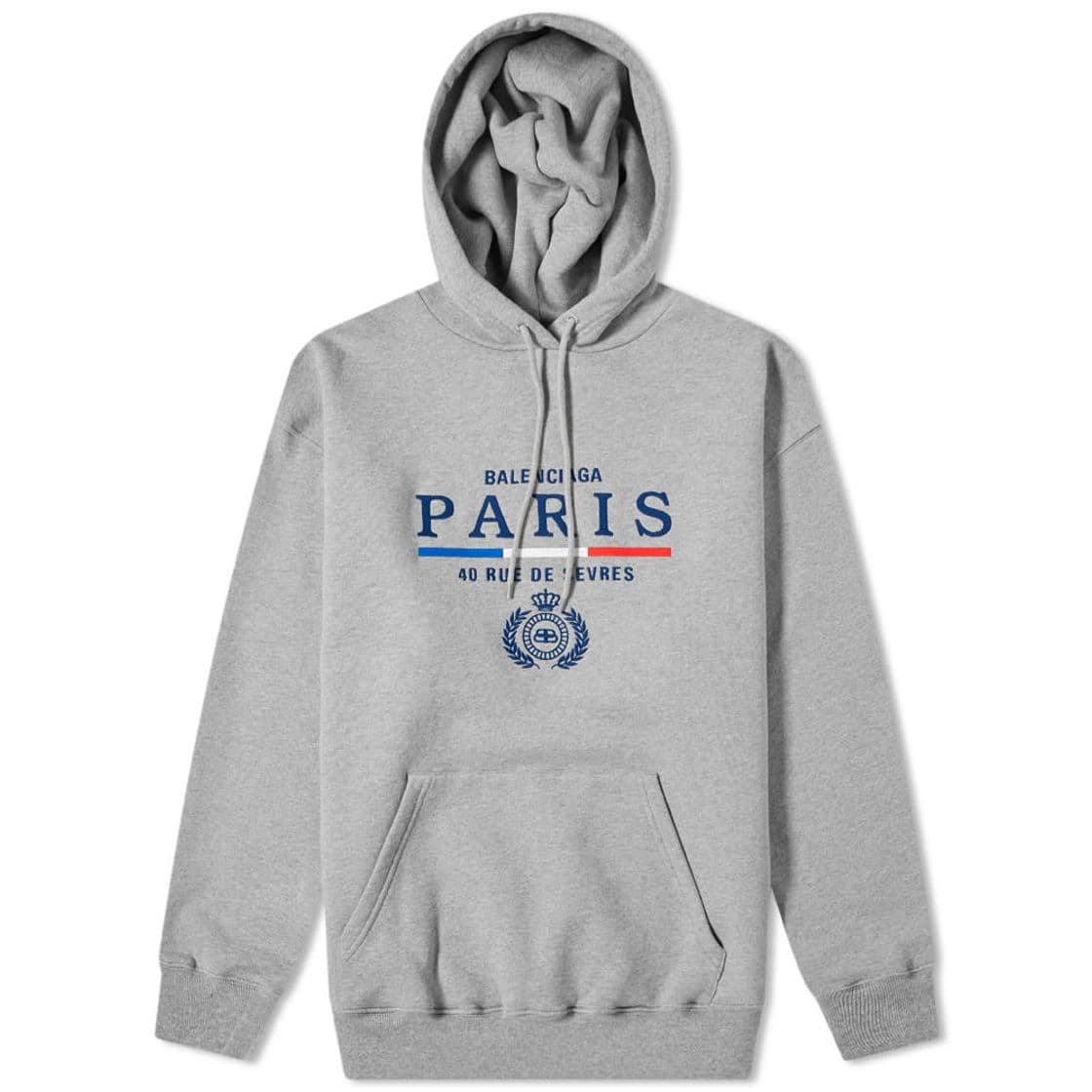 Fashion Balenciaga Paris Flag Hoody Heather Grey | END.