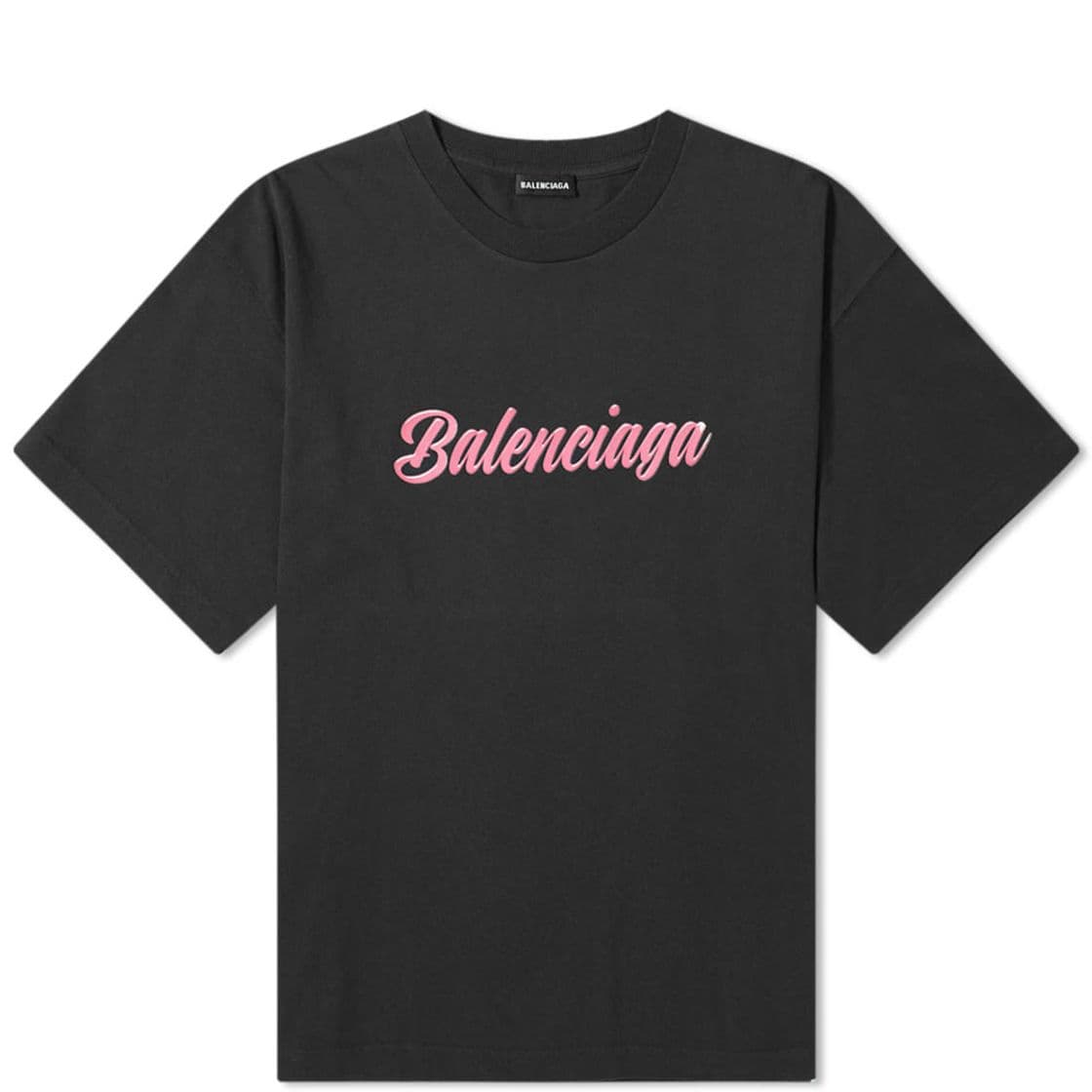 Fashion Balenciaga Barbie Logo Tee Black & Pink | END.