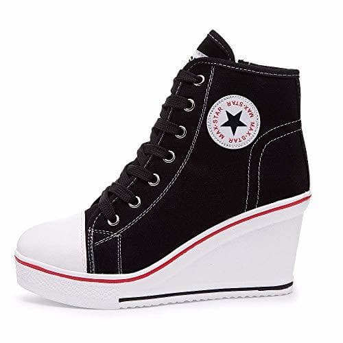 Producto Mujer Cuñas Zapatos 35-43 EU De Lona High-Top Zapatos Casuales Talla Grande