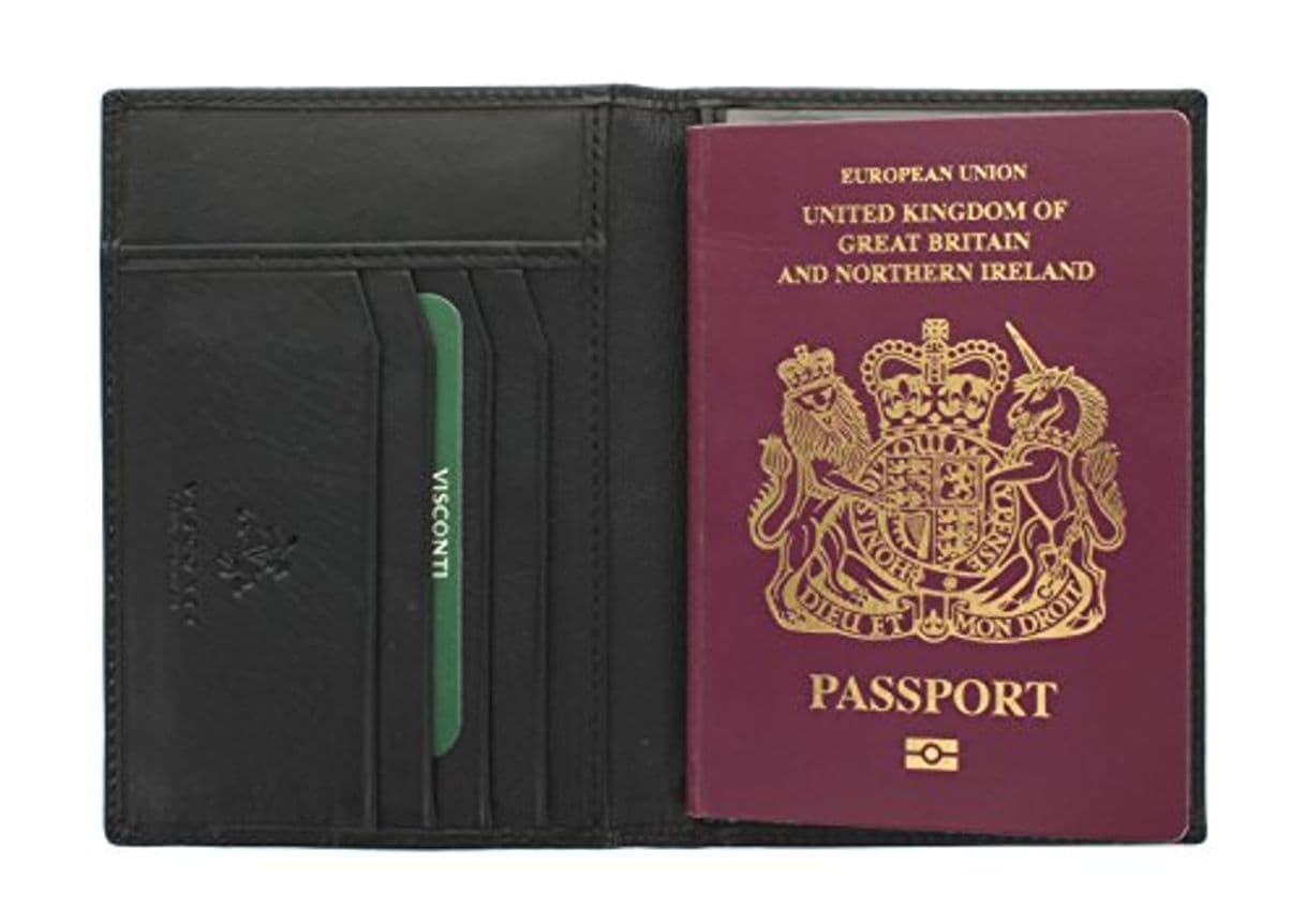 Product Visconti Colección Polo Porta Pasaporte de Cuero Bloqueo RFID 2201 Negro