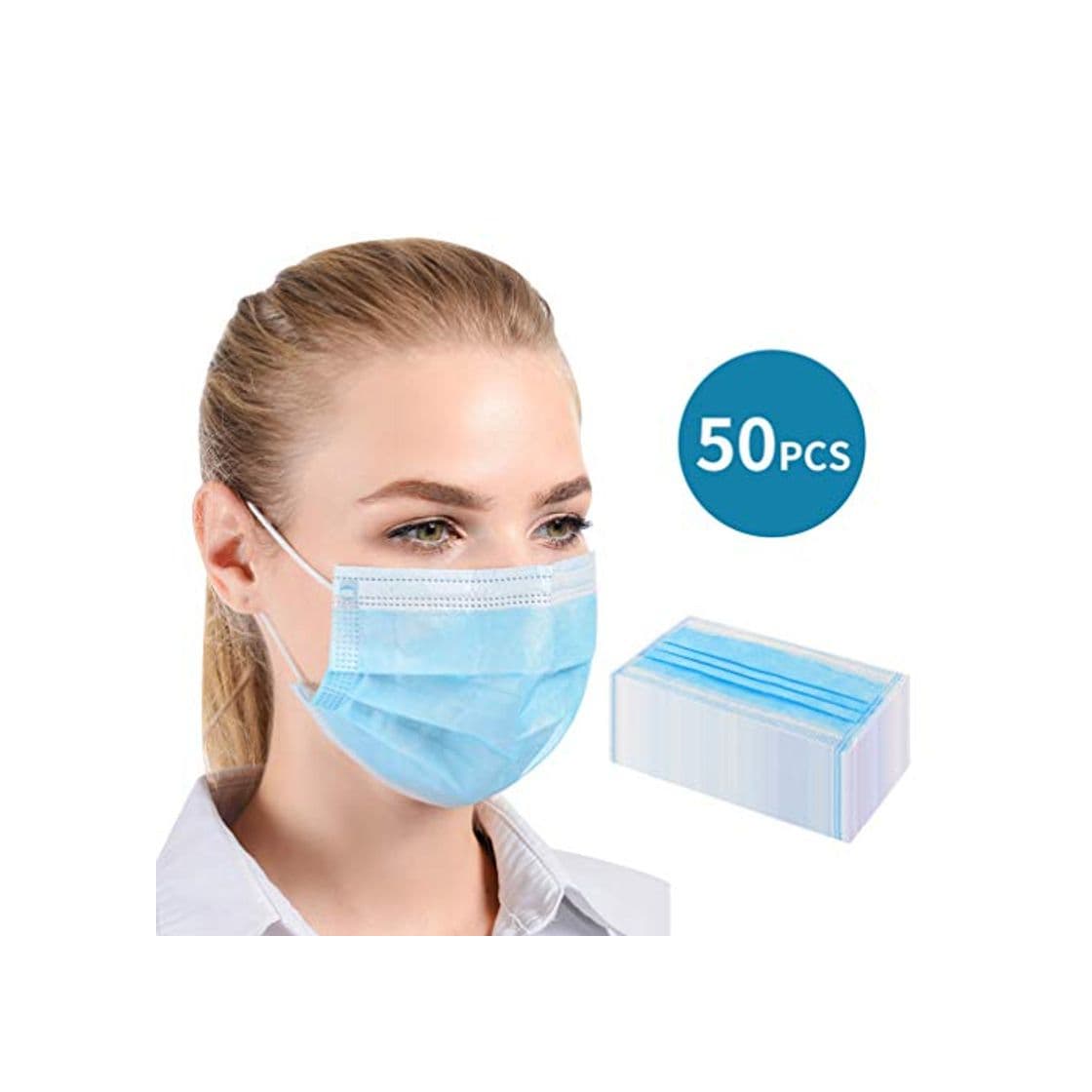 Product 50Pcs Tamaño de Cara Libre desechable Azul 3