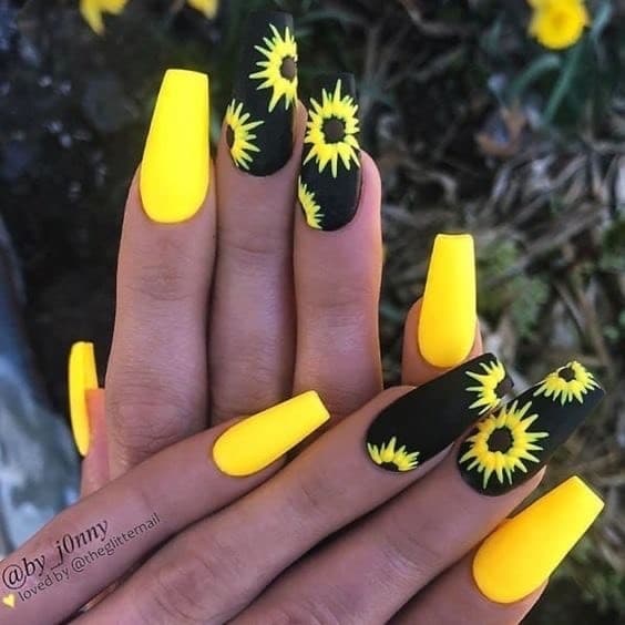 Fashion Unhas de girassol 🌻 