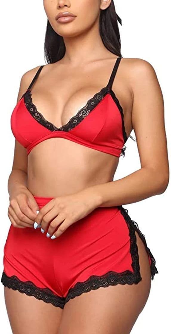 Product riou Sexy lencería Sujetador Strappy Encaje Vendaje de Hollow Camisón Corto Sexy u Elegante & Ropa Interior Mujer Sexy Conjuntos Ropa Erótica de Encaje Camisones de Dormir