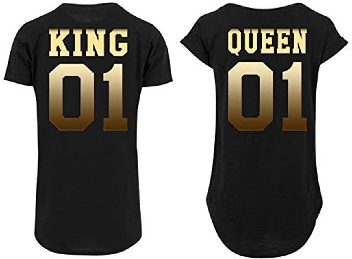 Fashion Urban Kingz Pareja 2X Camiseta Oversize Long T-Shirt Modelo King & Queen