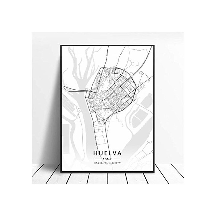 Producto Huelva A Coruña Valladolid Alicante Badajoz Móstoles España Mapa Poster Print on