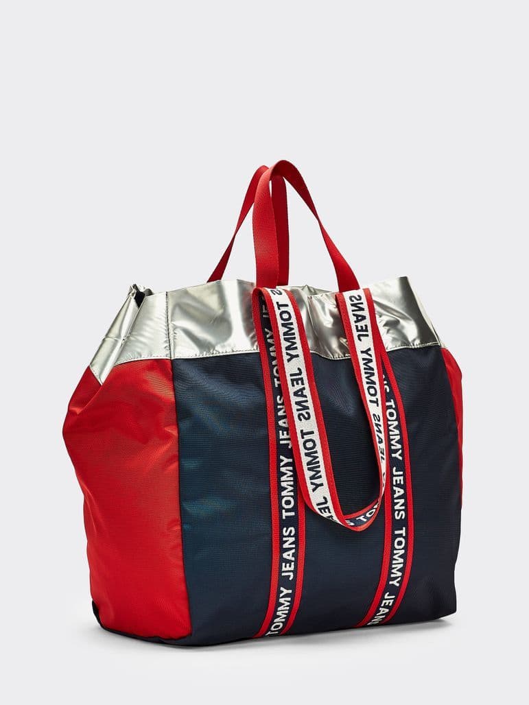 Moda Bolsa tote TJ Logo Tape metalizado | Tommy Hilfiger - Tienda en ...