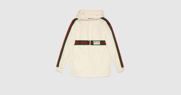 Moda Ivory Cotton Jacket With Gucci Label | GUCCI® International