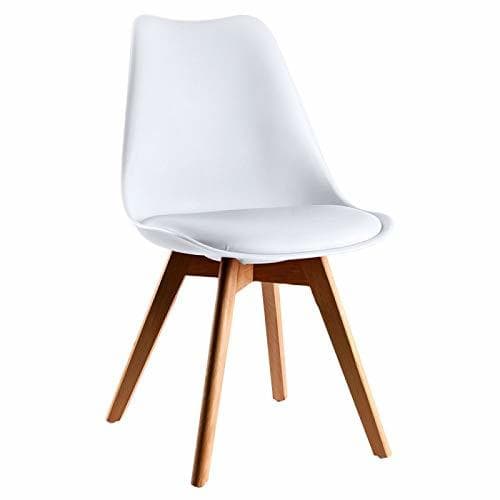 Elemento de la categoría hogar Silla Nórdica - Silla escandinava One Blanca - silla nordic scandi inspirada