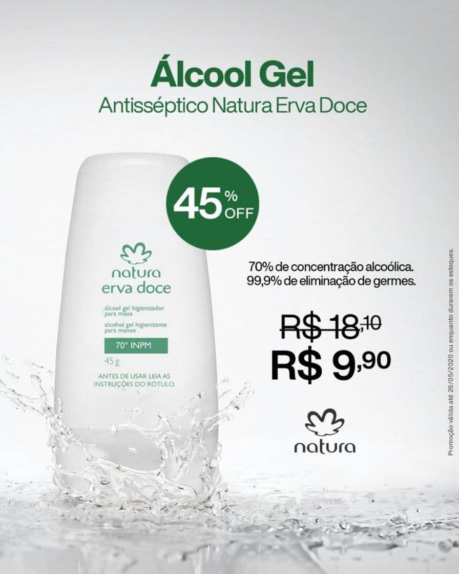 Moda Gel Antisséptico para as mãos Erva doce 45g