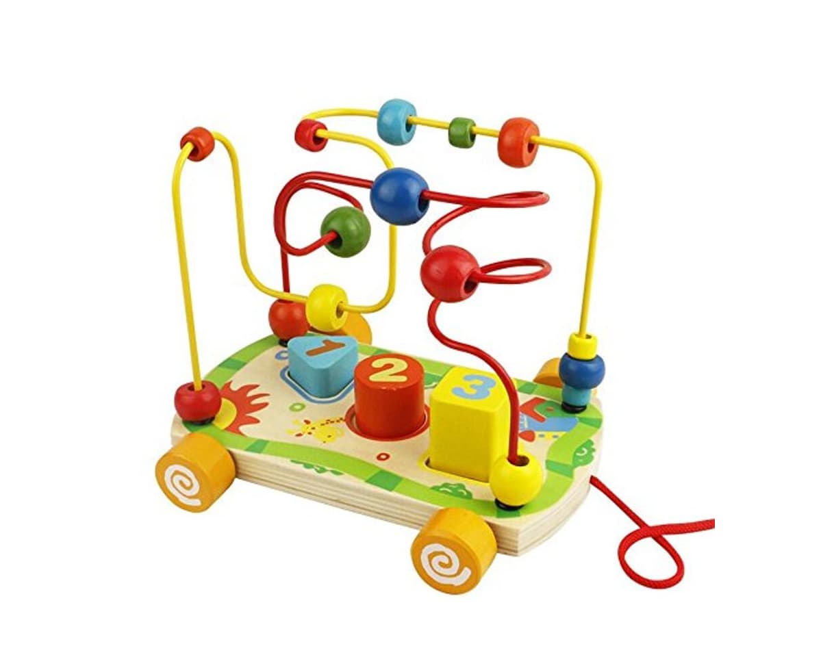 Product Juguetes Montessori de Madera Laberinto Abaco de Cuenta Juegos Motricidad Fina Cubo de Actividades para Bebes 18 Meses