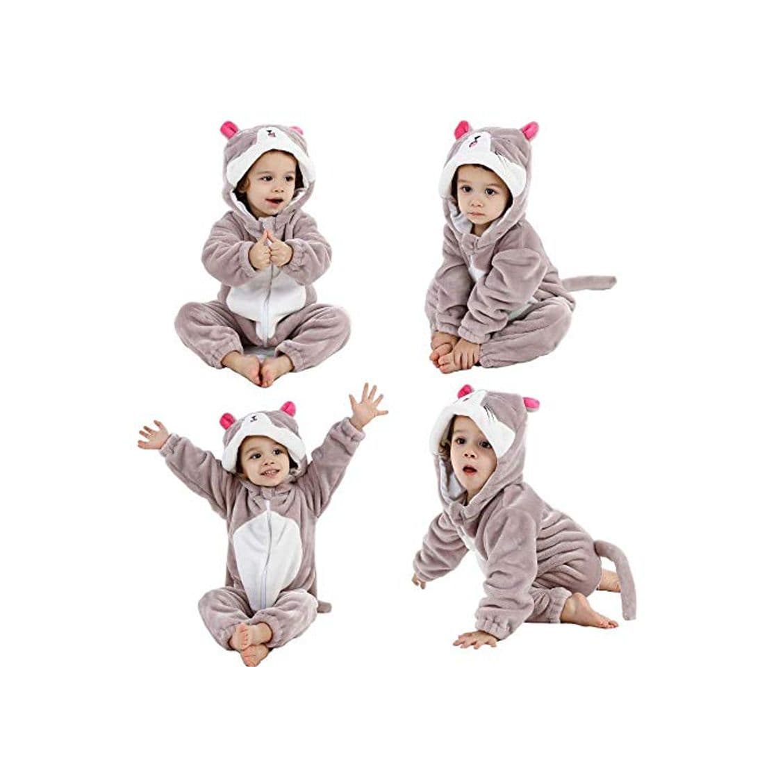 Moda Bebé Franela Ropa Mameluco Niños Niñas Ropa De Dormir Animal Caricatura Pijamas