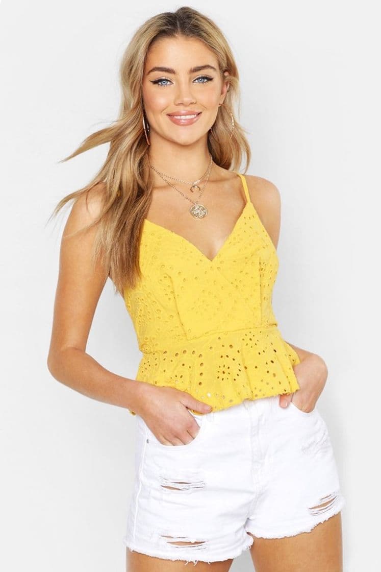 Moda Eyelet Peplum Top