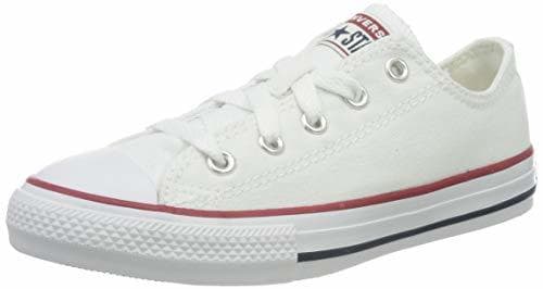 Moda Converse Chuck Taylor All Star, Zapatillas de Lona Infantil, Blanco, 33 EU