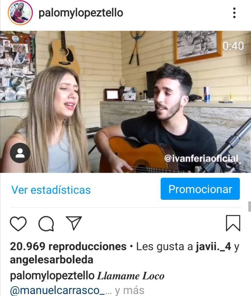 Canción Llámame loco, con Iván Feria 💜 