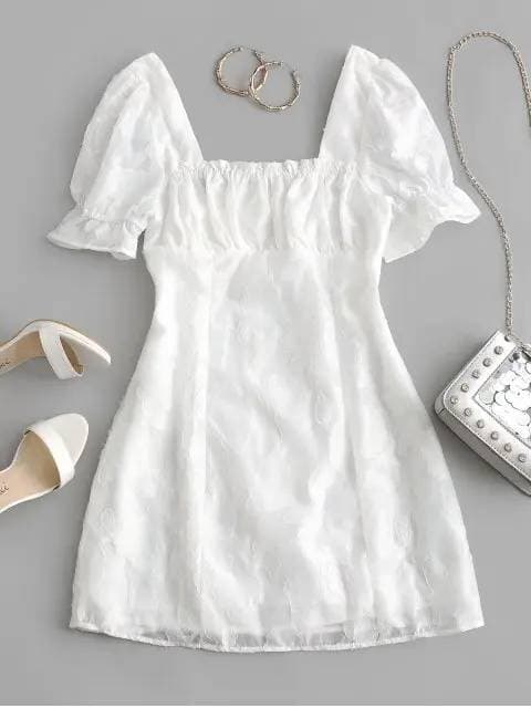 Moda Vestido blanco romantico